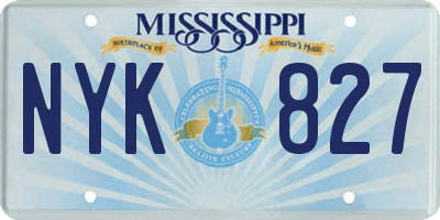 MS license plate NYK827