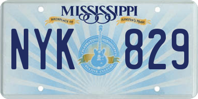 MS license plate NYK829