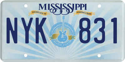 MS license plate NYK831