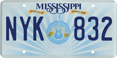 MS license plate NYK832