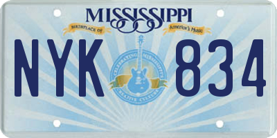 MS license plate NYK834