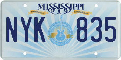 MS license plate NYK835