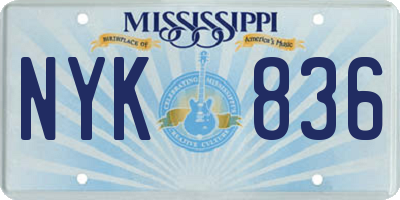MS license plate NYK836