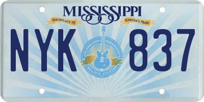 MS license plate NYK837