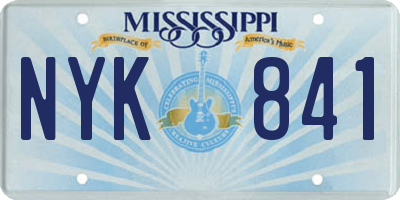 MS license plate NYK841