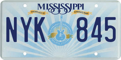 MS license plate NYK845