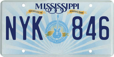 MS license plate NYK846