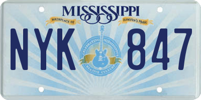 MS license plate NYK847