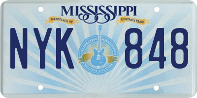 MS license plate NYK848