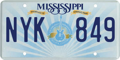 MS license plate NYK849