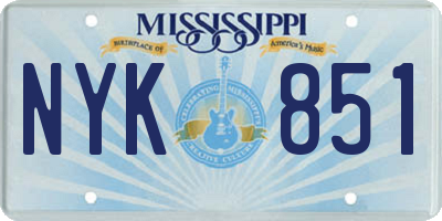 MS license plate NYK851