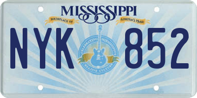 MS license plate NYK852