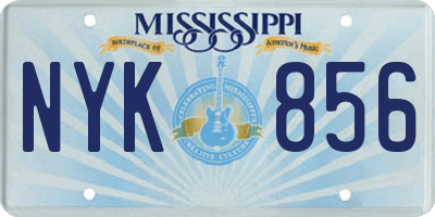 MS license plate NYK856