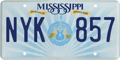 MS license plate NYK857