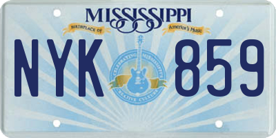 MS license plate NYK859