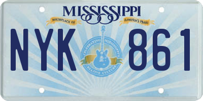 MS license plate NYK861