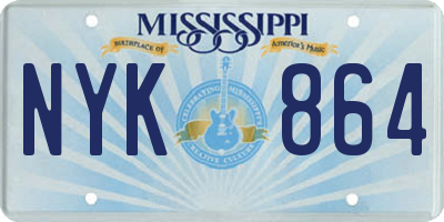 MS license plate NYK864