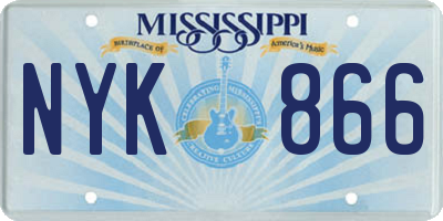 MS license plate NYK866