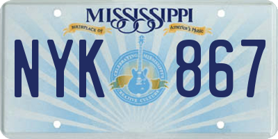 MS license plate NYK867