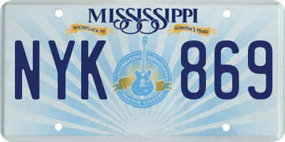 MS license plate NYK869