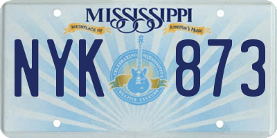 MS license plate NYK873