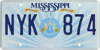 MS license plate NYK874