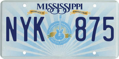 MS license plate NYK875
