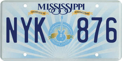 MS license plate NYK876