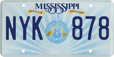 MS license plate NYK878