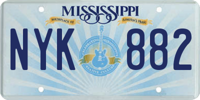MS license plate NYK882