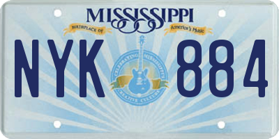 MS license plate NYK884