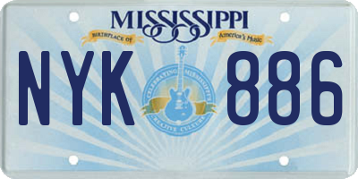MS license plate NYK886
