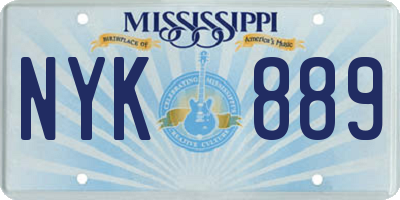 MS license plate NYK889