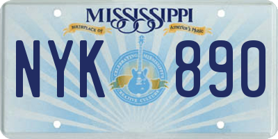 MS license plate NYK890