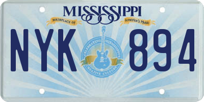 MS license plate NYK894