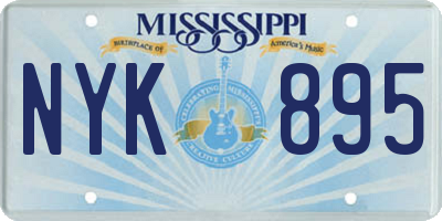 MS license plate NYK895