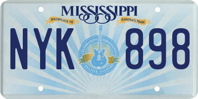 MS license plate NYK898