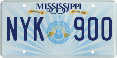MS license plate NYK900