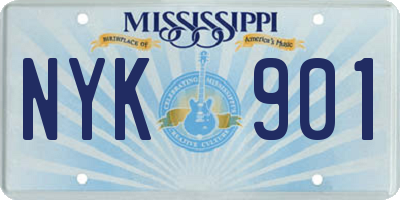 MS license plate NYK901