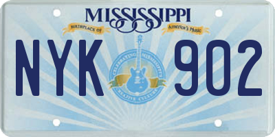 MS license plate NYK902