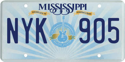 MS license plate NYK905