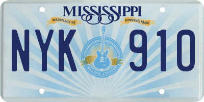MS license plate NYK910