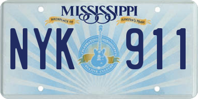 MS license plate NYK911