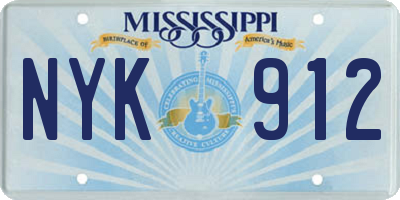 MS license plate NYK912