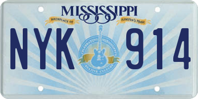 MS license plate NYK914