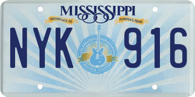 MS license plate NYK916