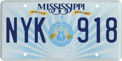 MS license plate NYK918