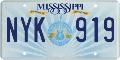 MS license plate NYK919