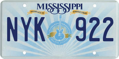 MS license plate NYK922