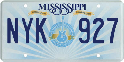 MS license plate NYK927